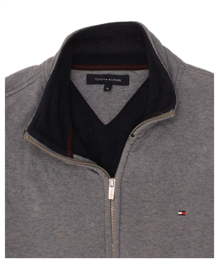 TOMMY HILFIGER Mens Tracksuit Top Jacket XL Grey Polyester Vintage Tommy Hilfiger and Second-Hand Tommy Hilfiger from Messina Hembry 