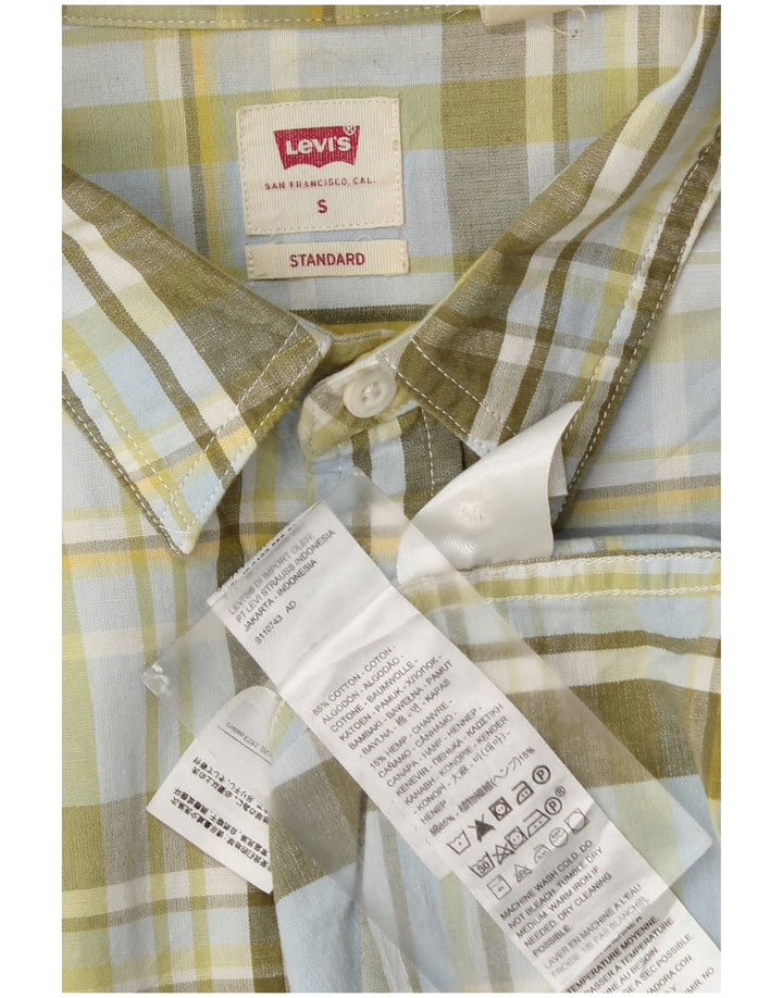 Koszula męska Levi's Standard w małą zieloną kratkę, bawełniana