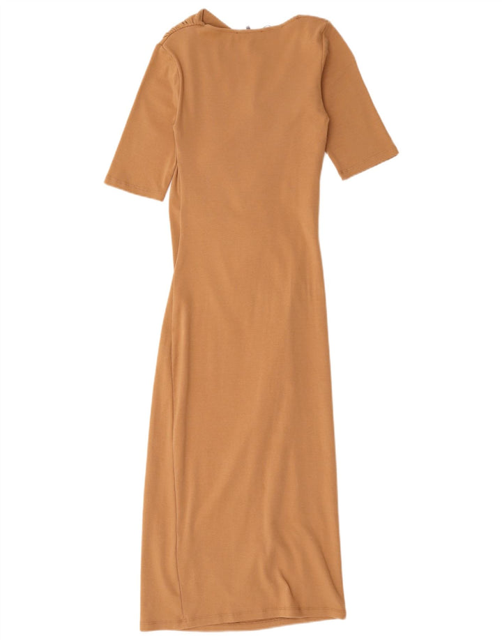 Sukienka damska Zara Maxi UK 8 Small Beżowa bawełna