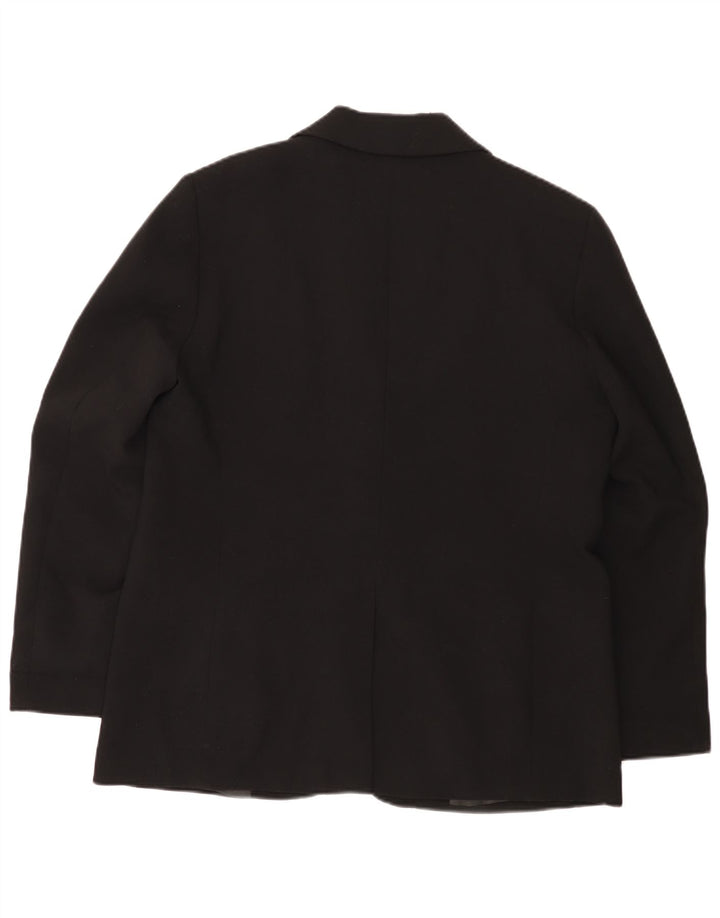 Damska marynarka Zara zapinana na 1 guzik UK 16, duża, czarna, poliestrowa