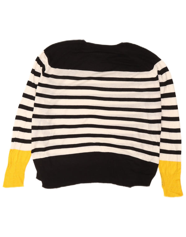 Damski sweter oversize z dekoltem w łódkę Zara UK 10 w małe czarne paski