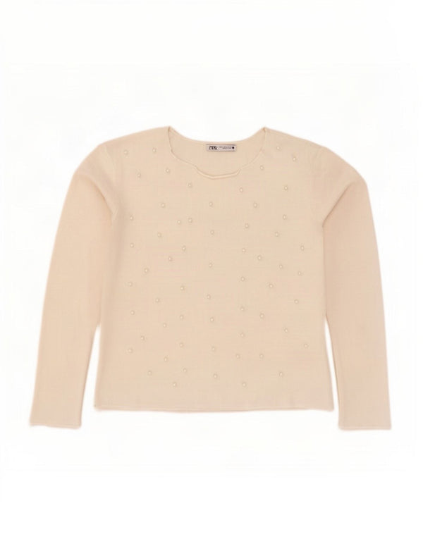 Damski sweter Zara z dekoltem w łódkę UK 10 Small White Wiskoza