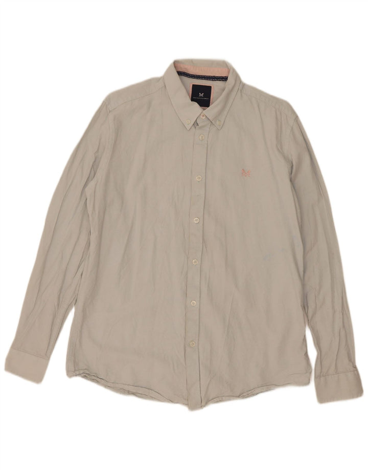 Crew Clothing Męska koszula slim fit, duża, niebieska, bawełniana