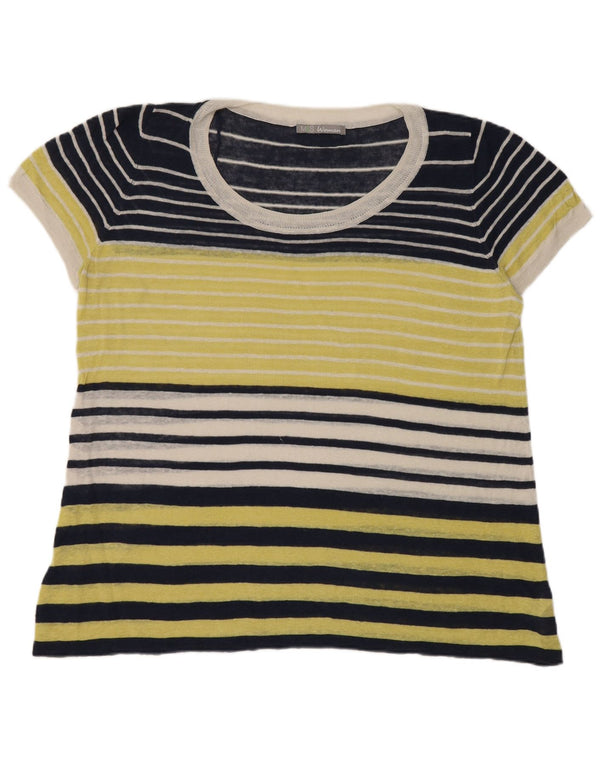 T-shirt damski Marks & Spencer Top UK 20 2XL Granatowy, lniany w paski