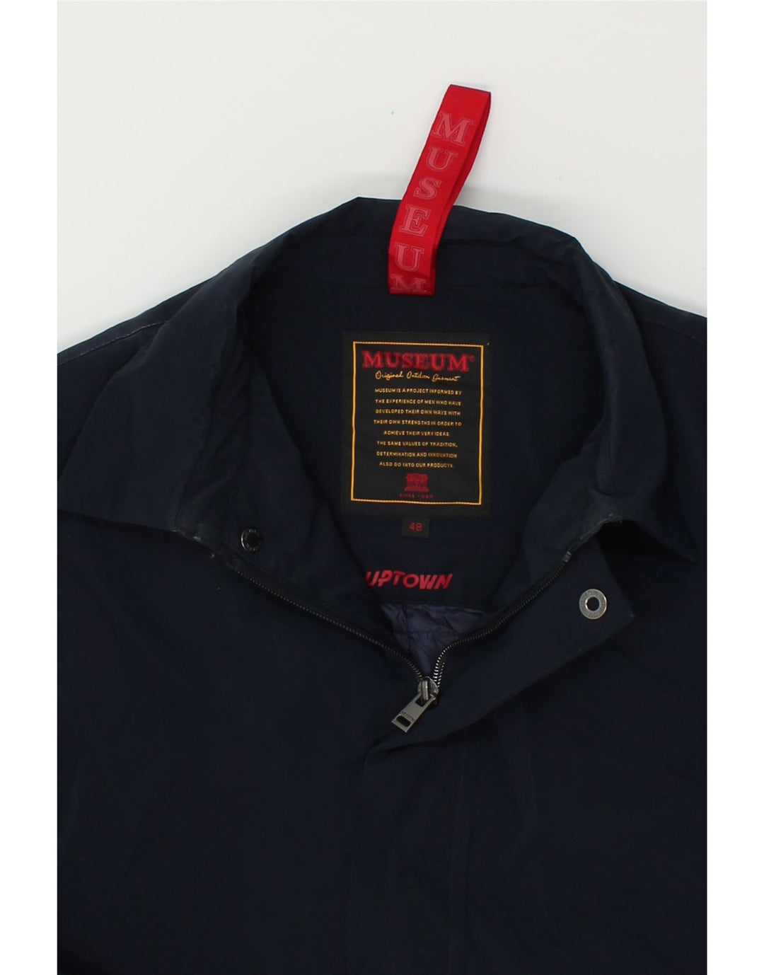 MUSEUM Mens Overcoat IT 48 Medium Navy Blue Nylon Vintage Museum and Second-Hand Museum from Messina Hembry 