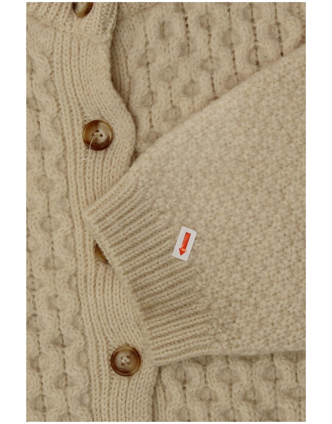 HIGHLAND HOME INDUSTRIES Damski sweter typu Crop Cardigan UK 16, duży beżowy