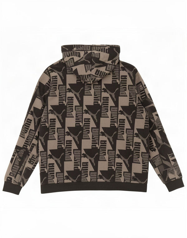 Męska bluza z kapturem Puma z grafiką XL, szara, bawełniana z blokami kolorów