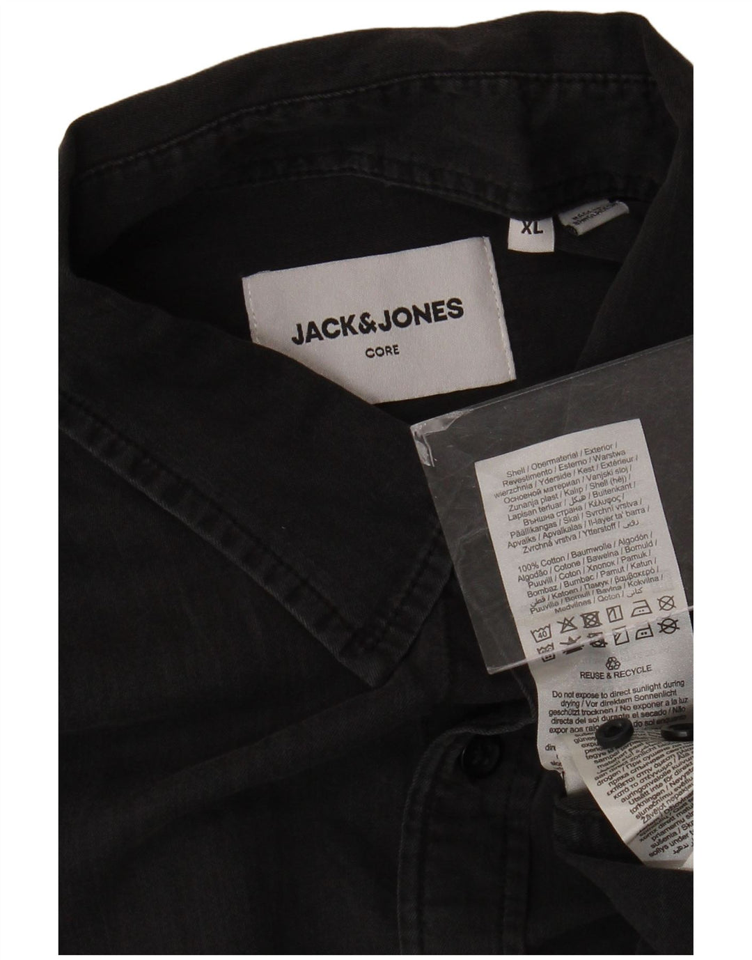 Męska koszula dżinsowa Jack & Jones XL, szara, bawełniana