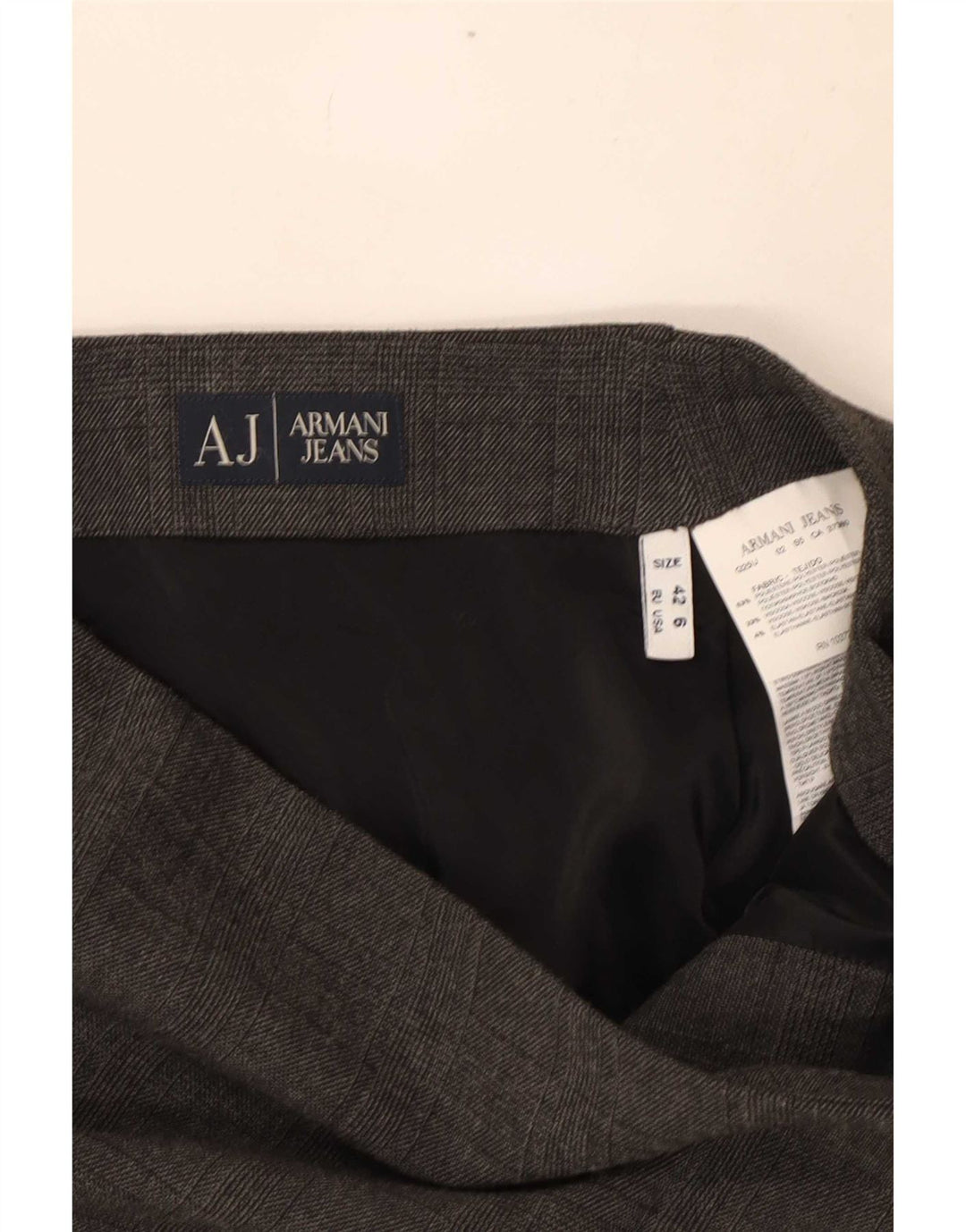Damska spódnica kopertowa Armani US 6 Medium W28 Szara kratka z poliestru