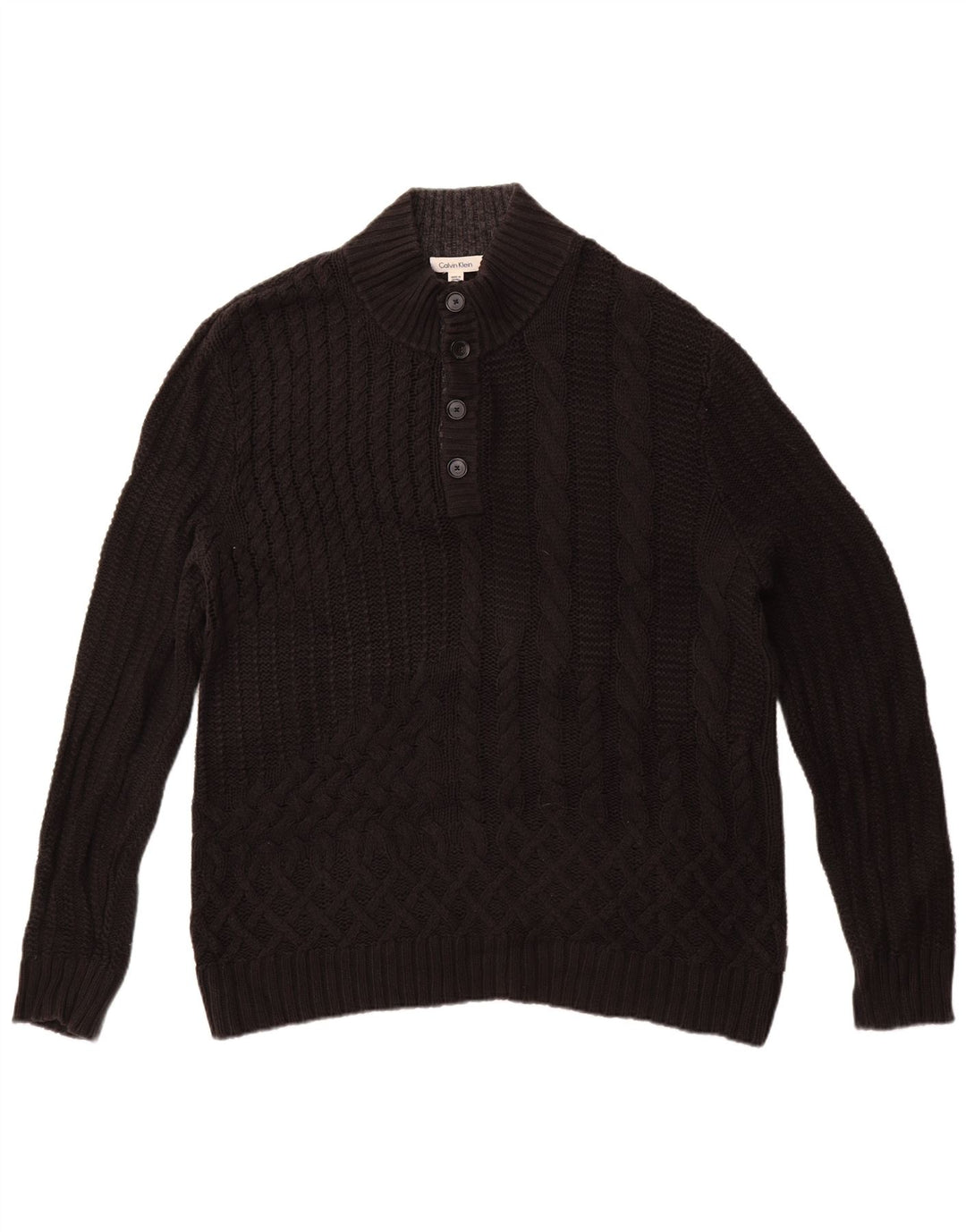 Męski sweter zapinany na guziki Calvin Klein XL, czarny, bawełniany