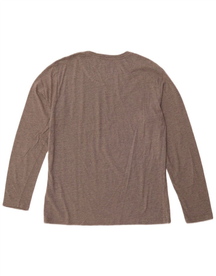 Męski graficzny top GAS z długim rękawem, duży, szary, bawełniany