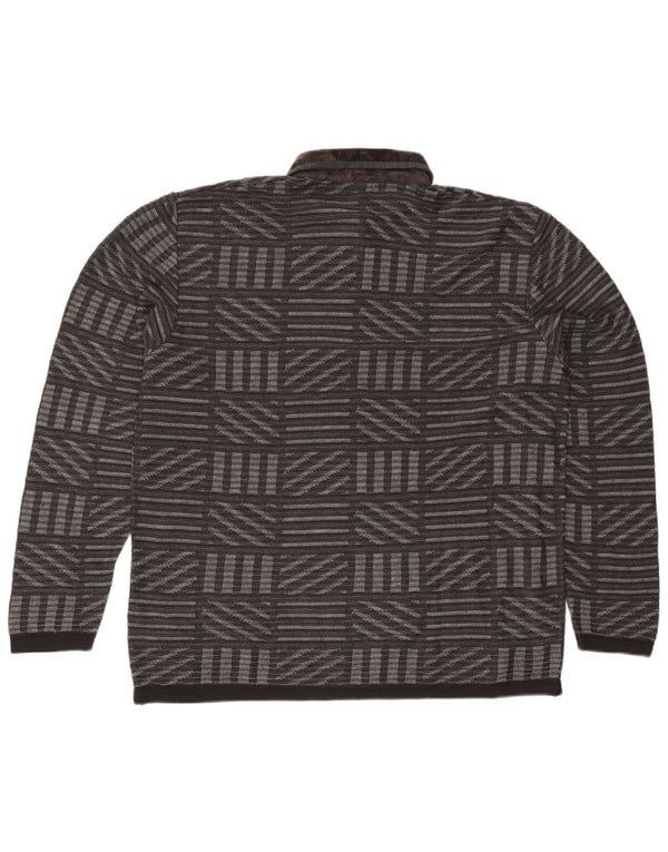 Męski sweter polo Umberto Bilancioni IT 56 2XL Szary geometryczny