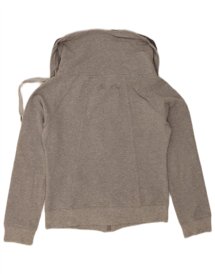 YES ZEE Womens Tracksuit Top Jacket UK 12 Medium Grey Cotton