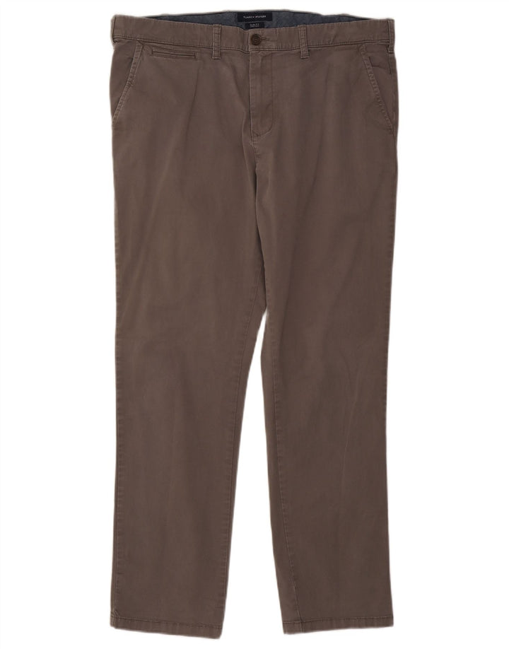 Męskie spodnie chino slim fit TOMMY HILFIGER W38 L29 Szara bawełna