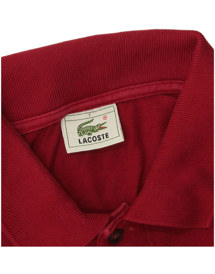 Męska koszulka polo LACOSTE, rozmiar 7, 2XL, bordowa, bawełniana