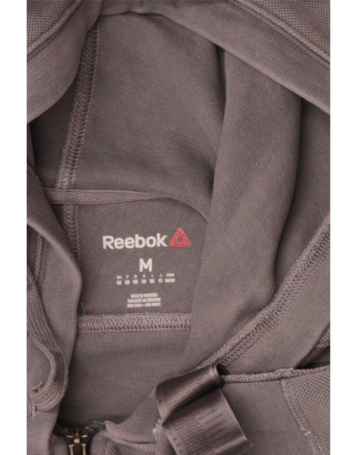 Męski sweter z kapturem i zamkiem Reebok, średnioszary, bawełniany