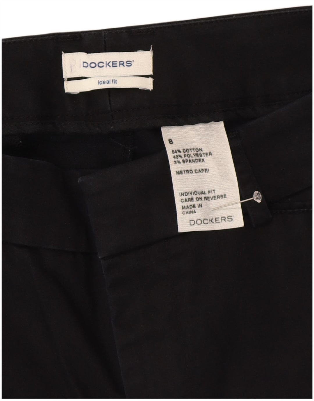 Spodnie damskie DOCKERS Ideal Fit Capri US 8 Medium W30 L22 Czarne