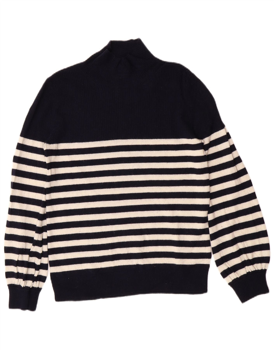 WHISTLES Damski sweter z golfem UK 10 w małe granatowe paski