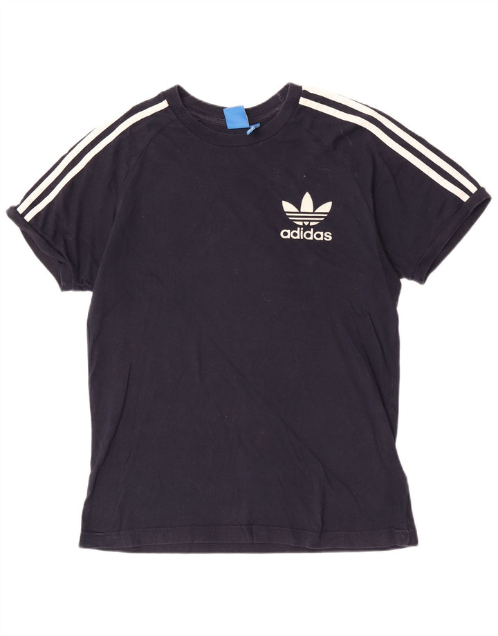 Męska koszulka z krótkim rękawem Adidas o regularnym kroju, średnia, granatowa bawełna