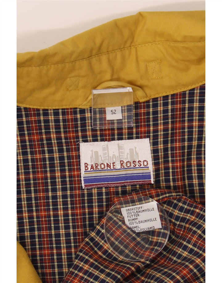 BARONE Mens Bomber Jacket IT 52 XL Yellow Cotton Vintage Barone and Second-Hand Barone from Messina Hembry 