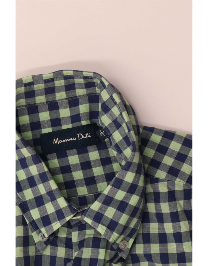 Koszula męska Massimo Dutti, duża, zielona w kratkę