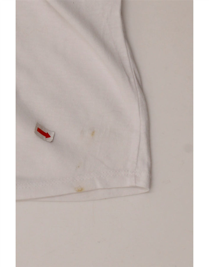 Damska koszulka z krótkim rękawem AVIREX z grafiką, UK 22 2XL, biała bawełna