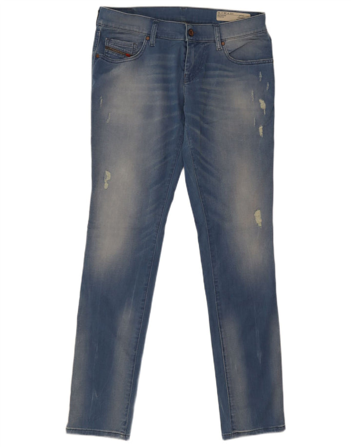 Diesel Damskie Grupee Distressed Slim Jeans W28 L32 Niebieskie bawełniane
