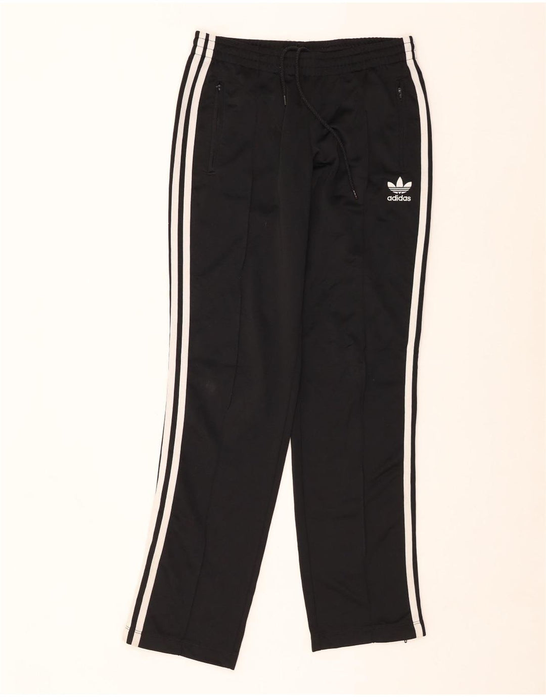 Damskie spodnie dresowe ADIDAS UK 8, małe, czarne, poliestrowe