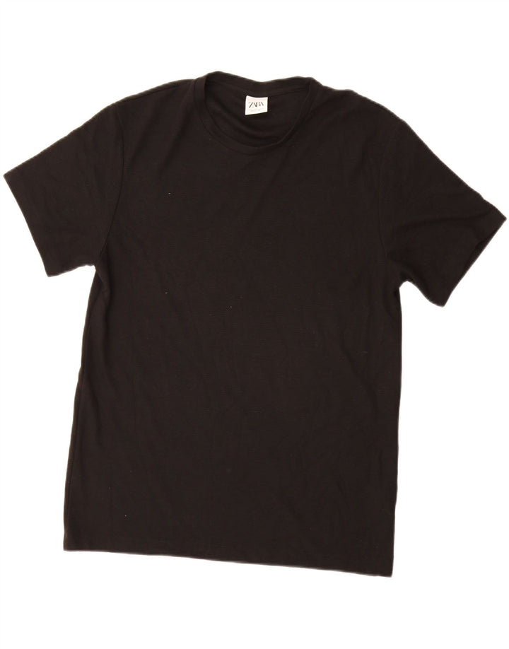 Męski T-shirt ZARA, duży, czarny, poliester