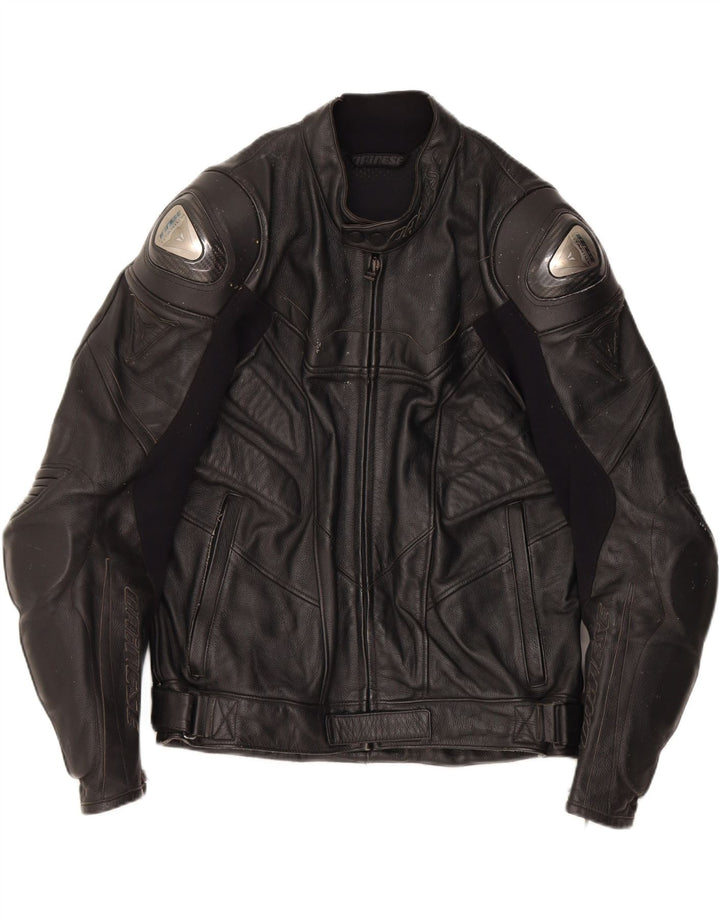 Męska skórzana kurtka racer DAINESE IT 50, duża, czarna