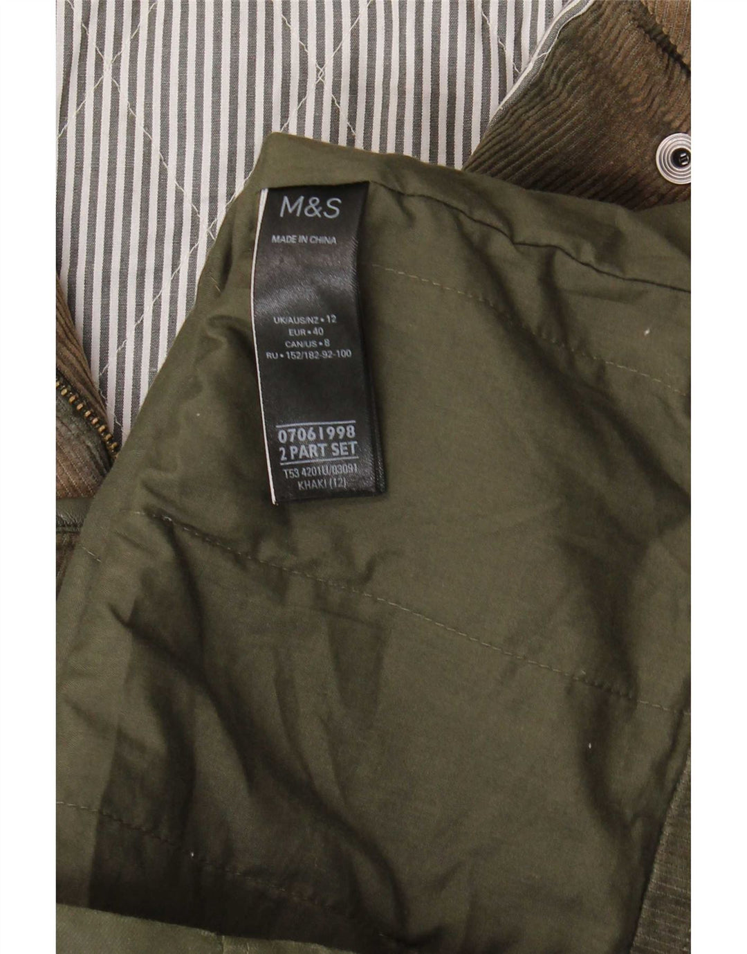 Marks & Spencer Damska kurtka z kapturem i woskowaną bawełną UK 12, średni khaki
