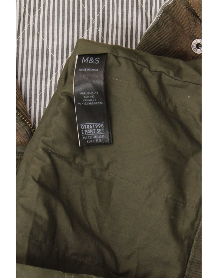 Marks & Spencer Damska kurtka z kapturem i woskowaną bawełną UK 12, średni khaki