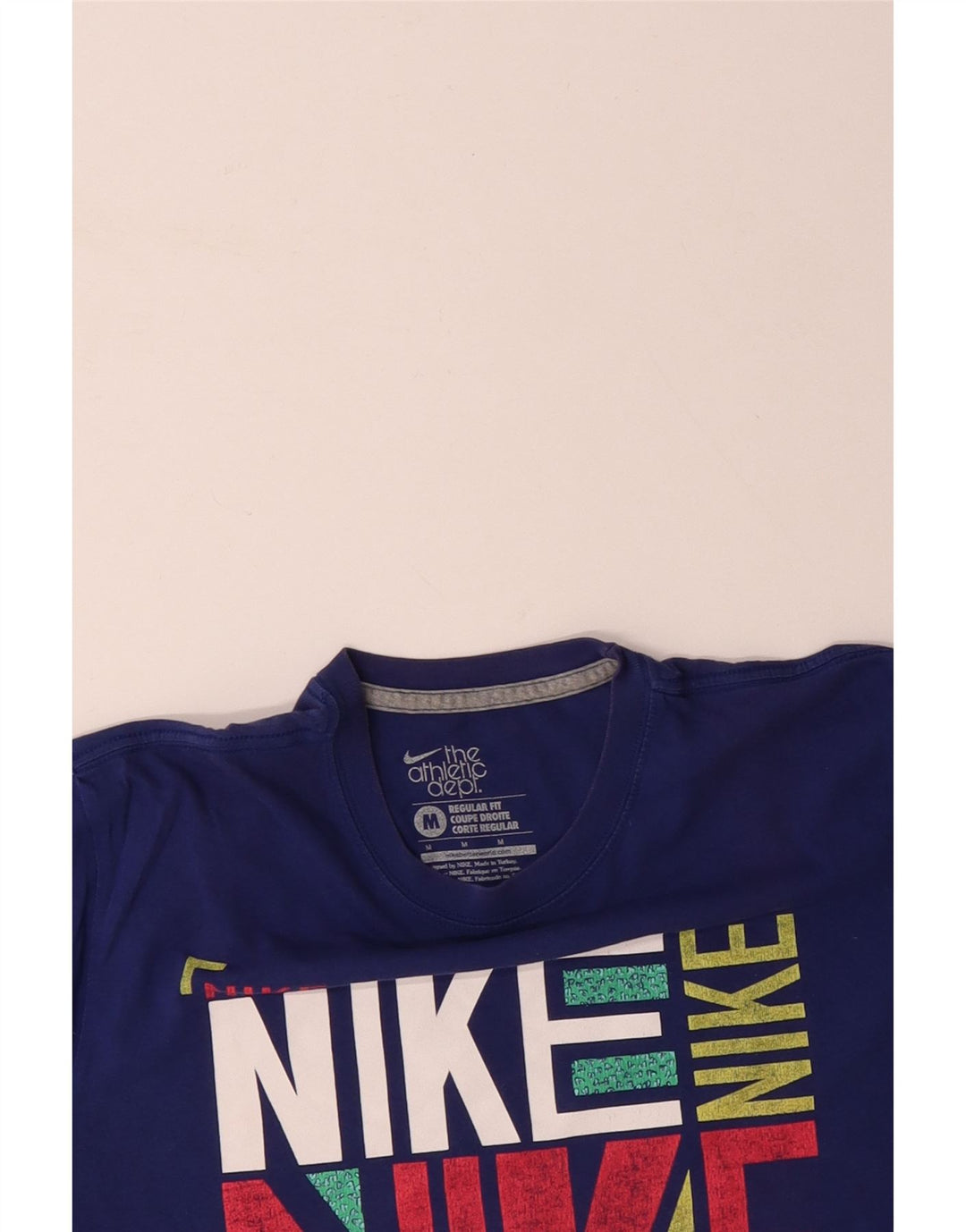Męski T-shirt NIKE o regularnym kroju z grafiką, średni niebieski, bawełniany
