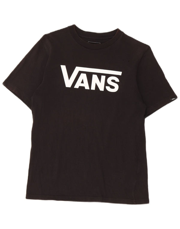 Chłopięcy T-shirt z grafiką Vans o dopasowanym kroju, 12-13 lat, czarna bawełna