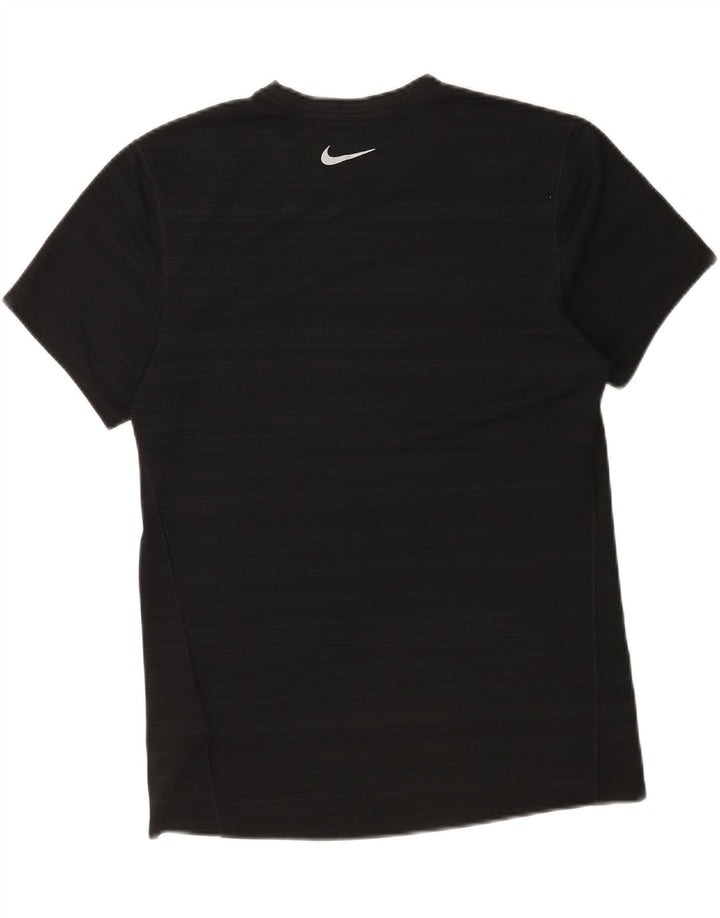 Męski T-shirt Nike Dri Fit, poliester w średnie czarne paski