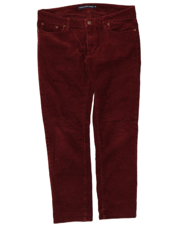 Damskie spodnie sztruksowe Ralph Lauren US 12 Large W34 L27 Burgundowe