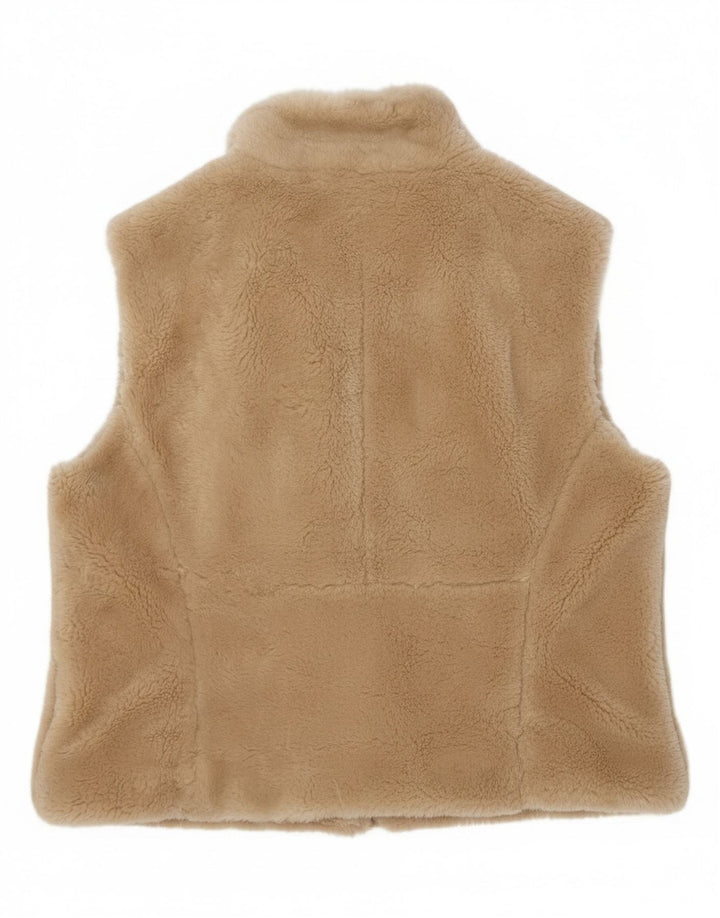 Vintage damska kamizelka ze sztucznego futra EU 40, średnia w kolorze złamanej bieli, akrylowa