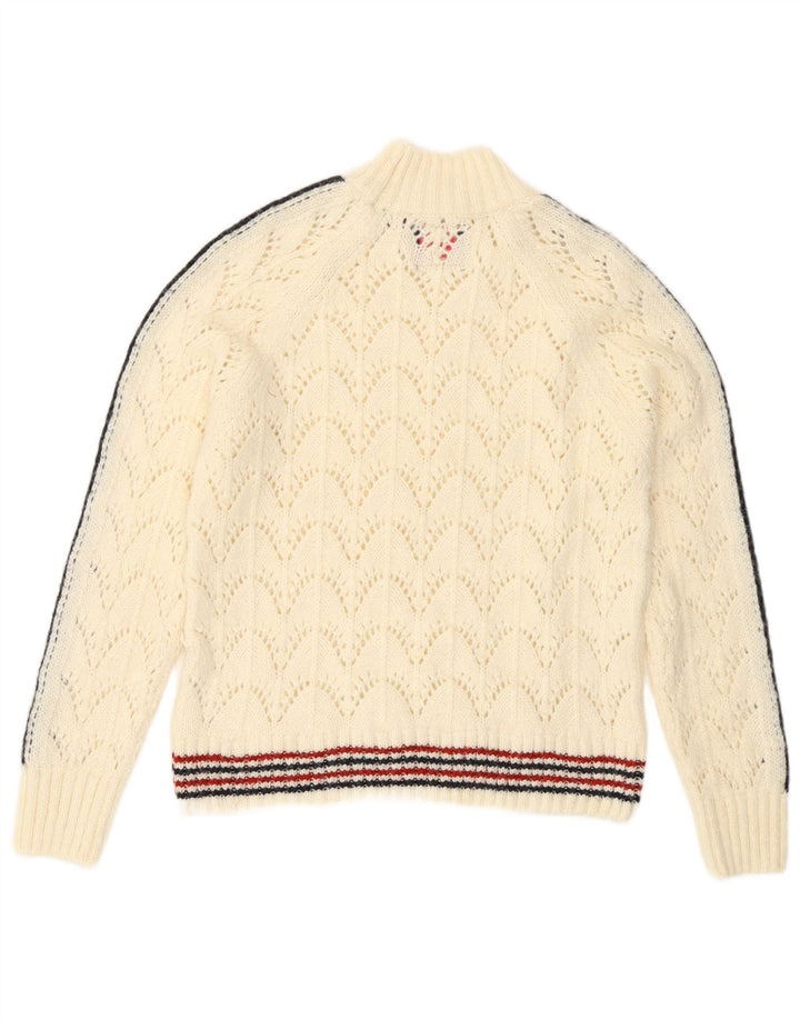 Damski sweter z golfem Superdry UK 8 w małe złamane białe paski