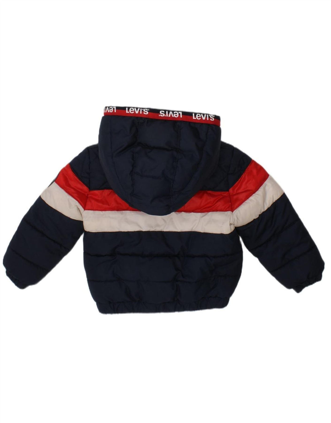 LEVI'S Baby Boys Graphic Padded Jacket 12-18 Months Navy Blue Colourblock