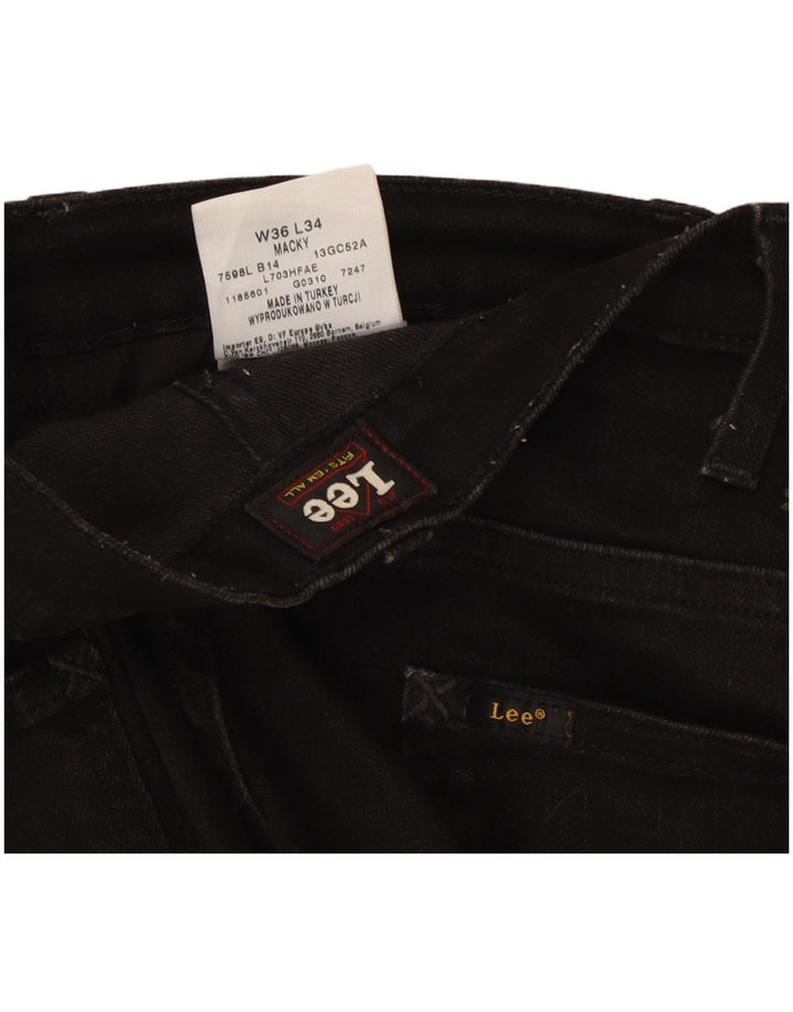 LEE Męskie dżinsy Macky Straight W36 L27 Czarne bawełniane