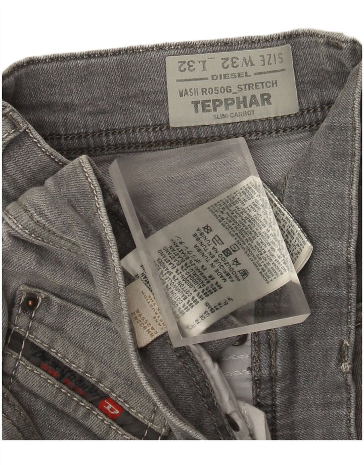 Diesel Męskie Tepphar Carrot Slim Jeans W32 L32 Szara bawełna