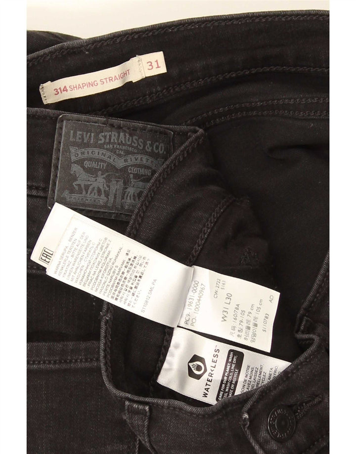 Damskie dżinsy Levi's 314 Shaping Straight W31 L30 Czarna bawełna