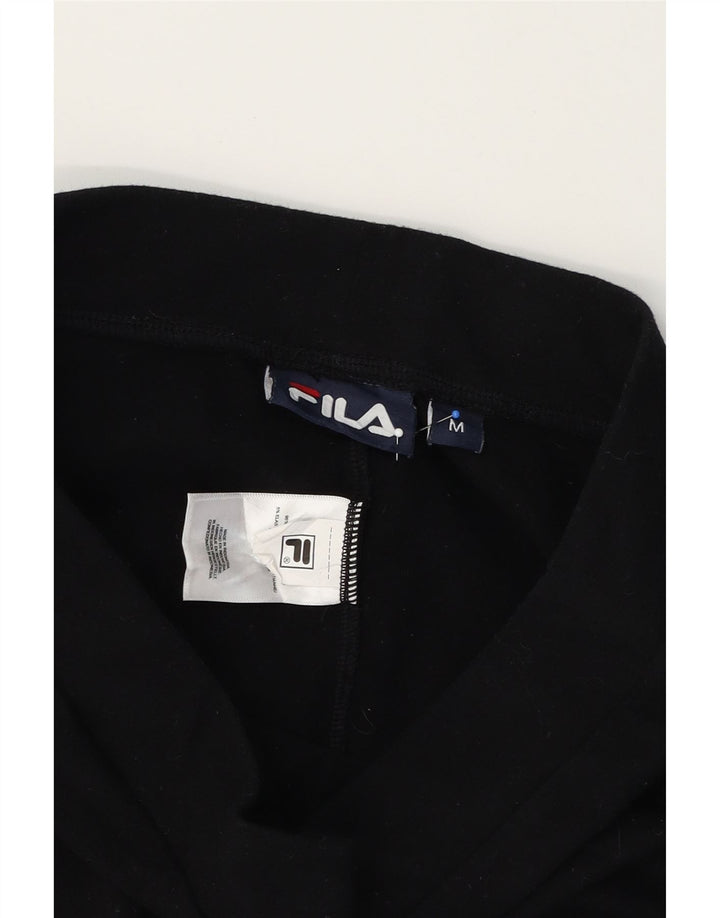 FILA Womens Graphic Leggings UK 12 Medium Black Cotton Vintage Fila and Second-Hand Fila from Messina Hembry 