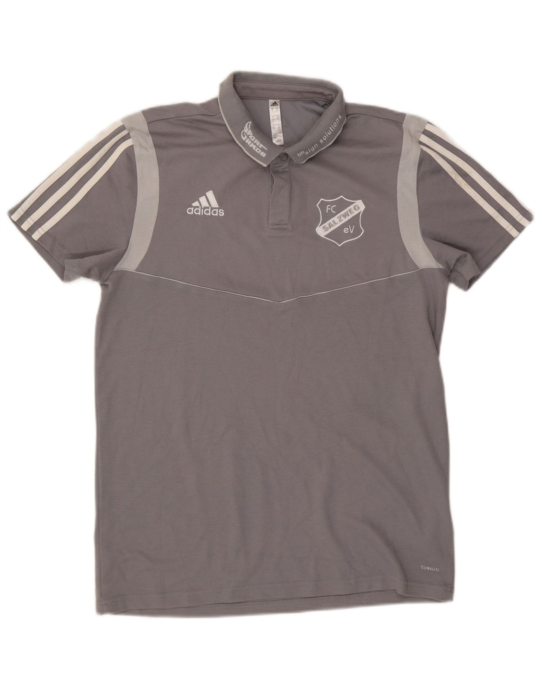 Męska koszulka polo Adidas Climalite Graphic, średnio szara, bawełniana