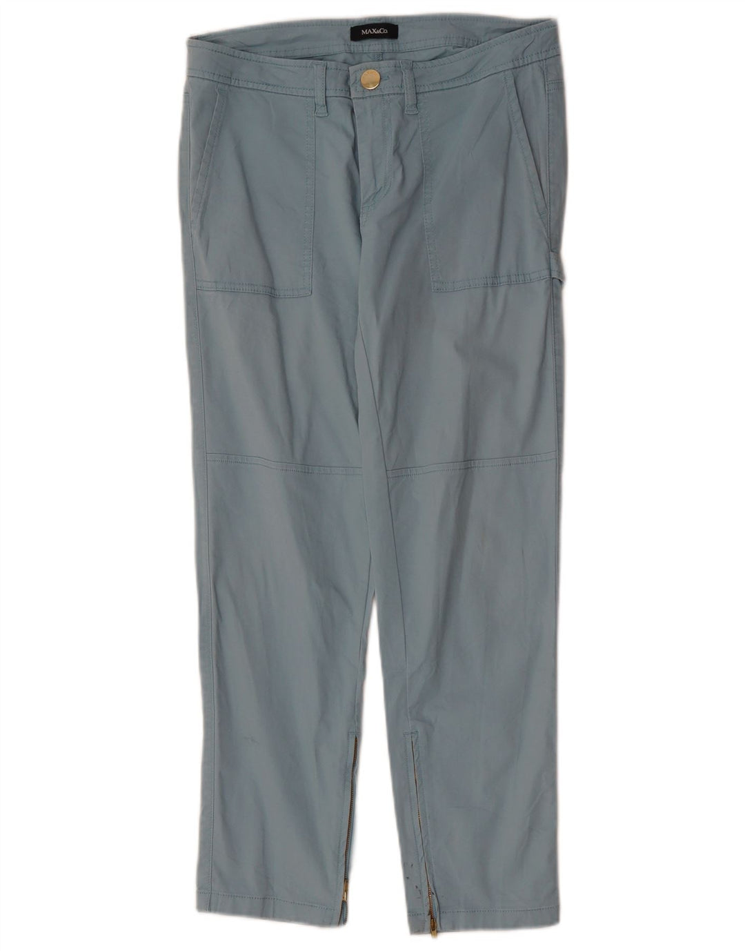 Proste spodnie chino damskie MAX & CO. W30 L26 Niebieskie