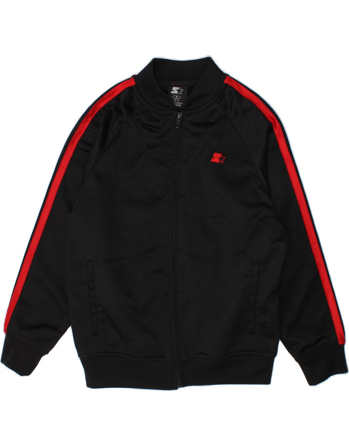 STARTER Boys Tracksuit Top Jacket 6-7 Years Small Black Polyester Vintage Starter and Second-Hand Starter from Messina Hembry 