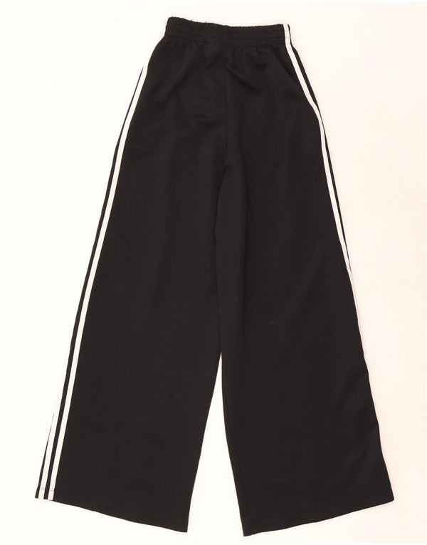Damskie spodnie dresowe Adidas z szerokimi nogawkami UK 6 XS, czarny poliester