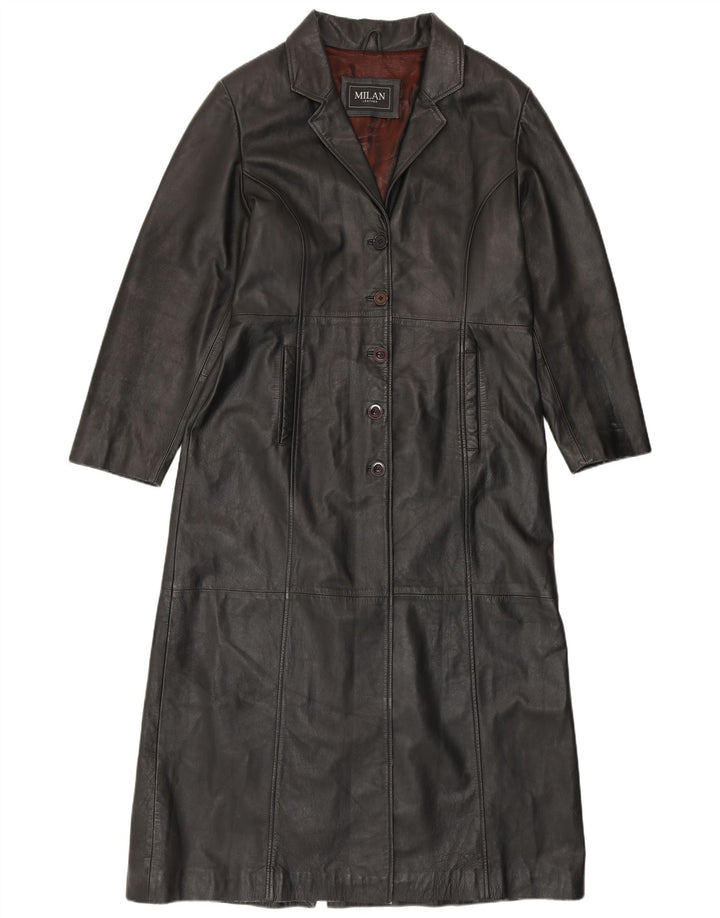 Płaszcz skórzany damski MILAN UK 18 XL, czarna skóra