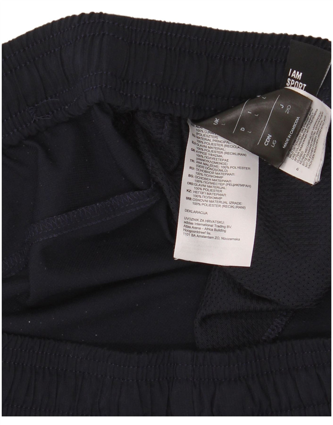 Męskie spodnie dresowe Adidas, duże, granatowe, z poliestru