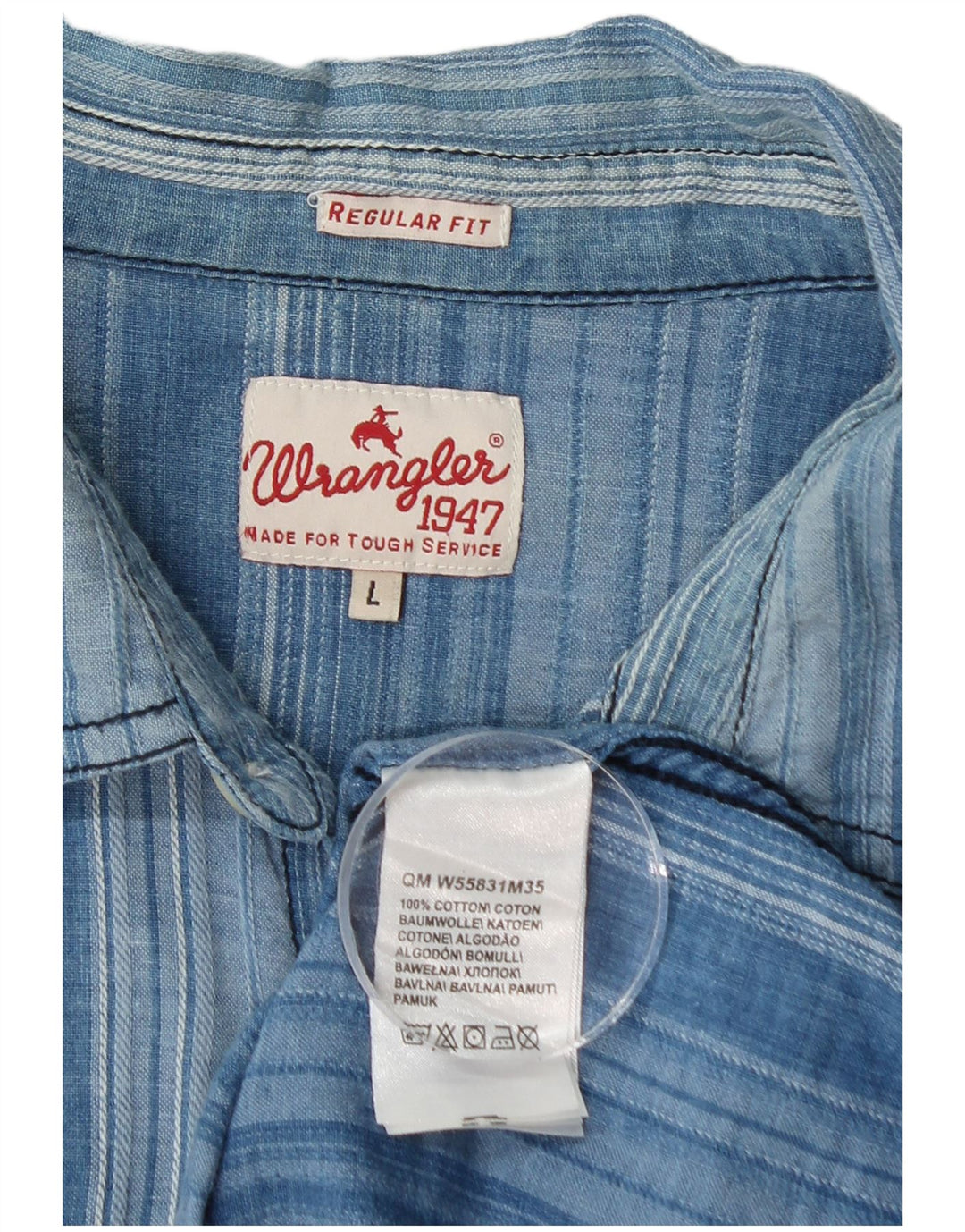 WRANGLER Męska koszula flanelowa o regularnym kroju, duża, bawełniana w niebieskie paski